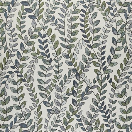 Designer Fabrics Designer Fabrics K0027A 54 in. Wide Blue; Green And Off White; Vines And Leaves Upholstery Fabric K0027A